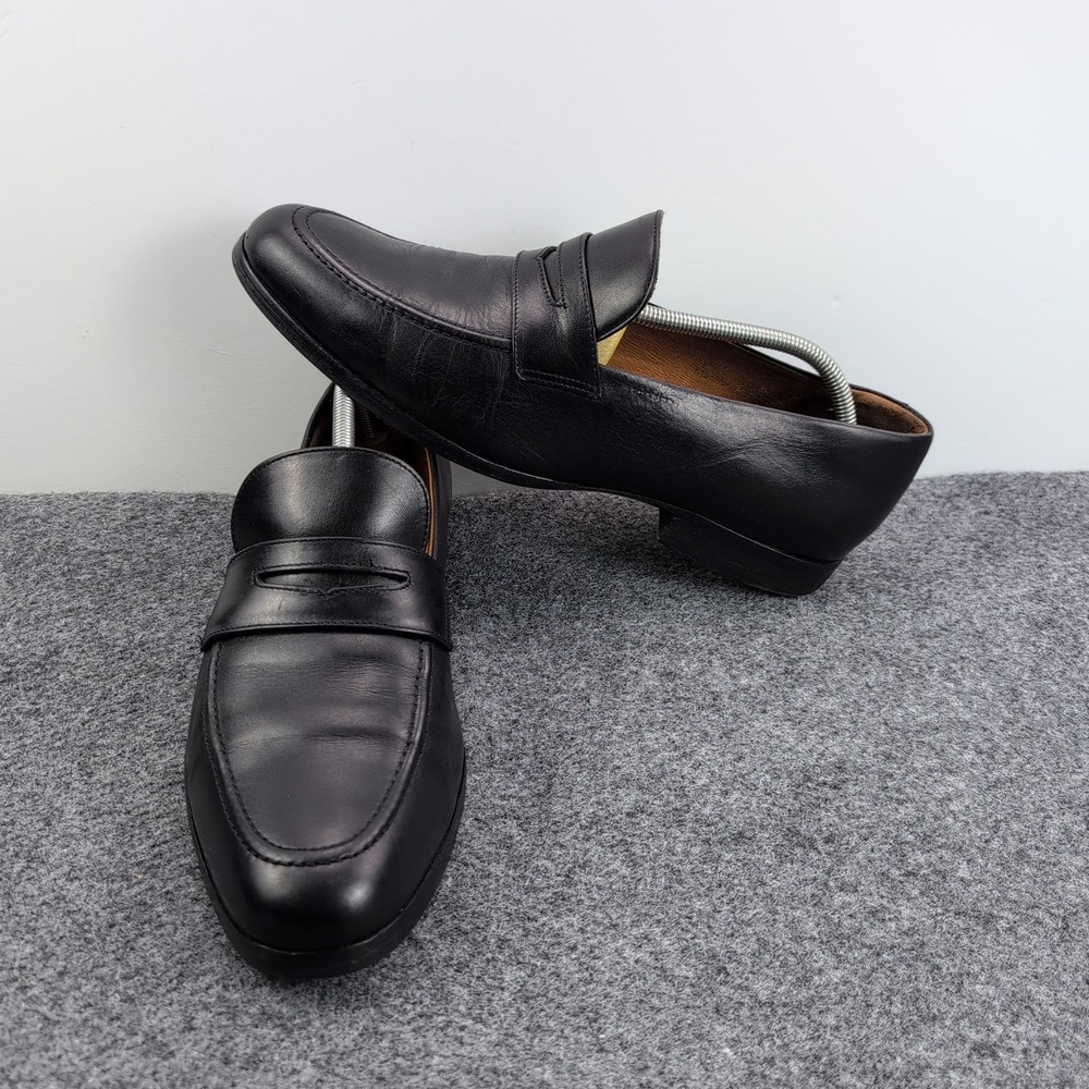 Wolf & Shepherd Gunner Penny Loafer Mens 11 Black Leather Dress Shoes Comfort